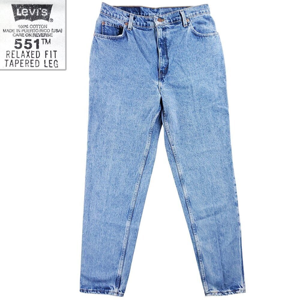 Levi's 551 Jeans Vintage 90s USA High Waist Relaxed Tapered Women 14 Long 33x32
